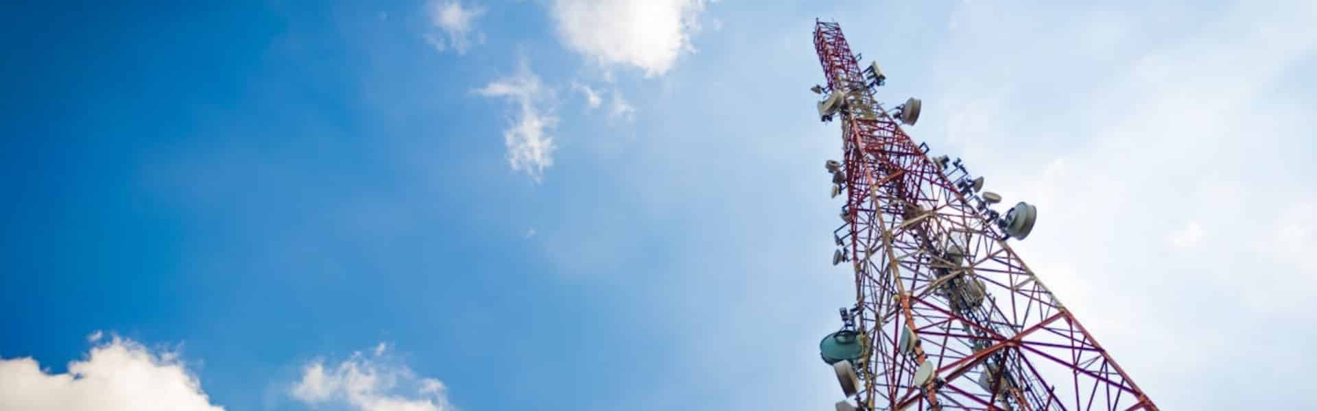 Telecommunications tower for 5G network, symbolising faster connectivity and improved infrastructure for Australian businesses